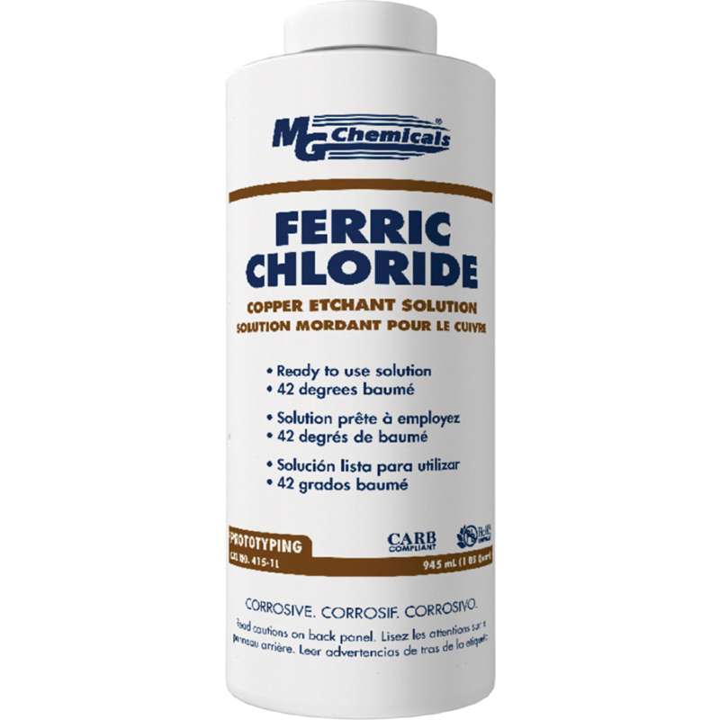 Ferric Chloride Copper Etchant Solution, 1 Quart Bottle